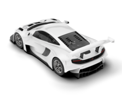 White sport car isolated on transparent background. 3d rendering - illustration png