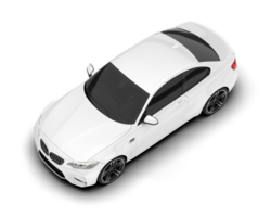 White sport car isolated on transparent background. 3d rendering - illustration png