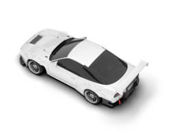 White sport car isolated on transparent background. 3d rendering - illustration png