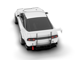 White sport car isolated on transparent background. 3d rendering - illustration png