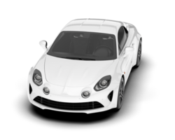 White sport car isolated on transparent background. 3d rendering - illustration png