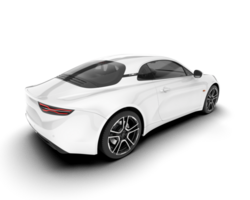 White sport car isolated on transparent background. 3d rendering - illustration png