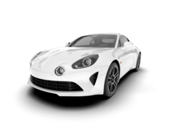 White sport car isolated on transparent background. 3d rendering - illustration png