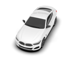 White sport car isolated on transparent background. 3d rendering - illustration png