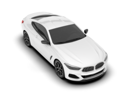 White sport car isolated on transparent background. 3d rendering - illustration png