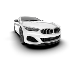 White sport car isolated on transparent background. 3d rendering - illustration png