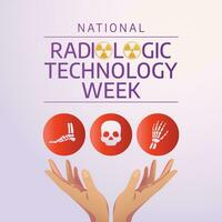 nacional radiológico tecnología semana diseño modelo bueno para celebracion uso. cráneo hueso. radiología ilustración. vector eps 10 plano diseño.