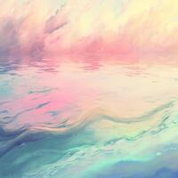 Abstract Wave Ocean Sea Watercolor Background photo