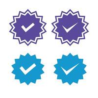 Set of vector badges and labels with check mark icons. Approved and certified icon. Check mark symbol. verified blue check logo with cloud shield. speech bubble check mark icon