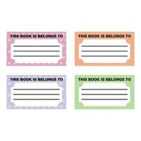 Set of vector templates for name labels. Name stickers for books as a marker of ownership. name tag