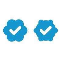 Set of vector badges and labels with check mark icons. Approved and certified icon. Check mark symbol. verified blue check logo with cloud shield. speech bubble check mark icon