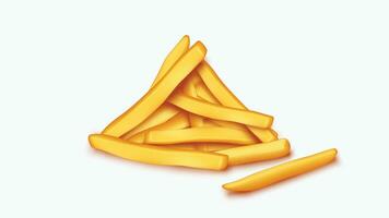 papas fritas en blanco vector