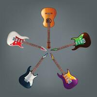 guitarras en grupo vector