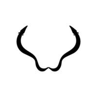 Silhouette of the fire eel, Mastacembelus erythrotaenia, is a relatively large species of spiny eel, can use for art Illustration, logo type, pictogram, website, or graphic design element. Vector