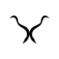 Silhouette of the fire eel, Mastacembelus erythrotaenia, is a relatively large species of spiny eel, can use for art Illustration, logo type, pictogram, website, or graphic design element. Vector