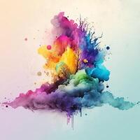 Abstract Rainbow Watercolor Background photo