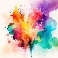 Abstract Rainbow Watercolor Background photo