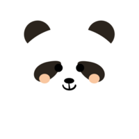 carino cartone animato panda testa, etichetta, icona png