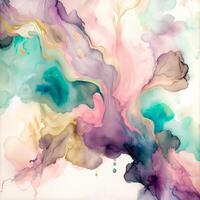 Watercolor Ink Pastel Background photo