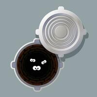 hatch open top view vector