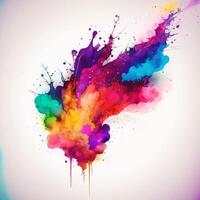 Abstract Rainbow Watercolor Background photo