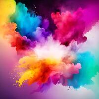 Abstract Rainbow Watercolor Background photo