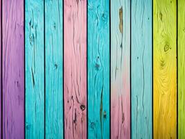 colored wooden background, top view. photo