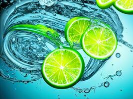 water drops on lemon and limes photo