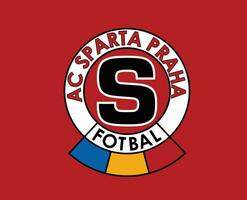 Esparta Praga club símbolo logo checo república liga fútbol americano resumen diseño vector ilustración con rojo antecedentes