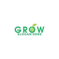 Green Seed logo type vector, Grow logo design template vector