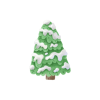 pinho árvore ilustração. verde Natal árvore, véspera com neve em galhos, fofa infantil mão pintado ilustração. isolado clipart, elemento. png