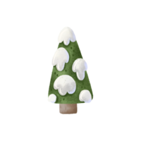 pinho árvore ilustração. verde Natal árvore, véspera com neve em galhos, fofa infantil mão pintado ilustração. isolado clipart, elemento. png