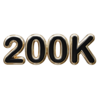 200k testo effetto 3d interpretazione illustrazione elemento png