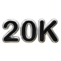 20k tekst effect 3d renderen illustratie element png