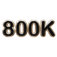 800k text effect 3d rendering illustration element png