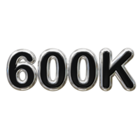 600k text effekt 3d tolkning illustration element png