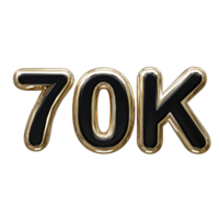 70k text effect 3d rendering illustration element png