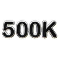 500k text effect 3d rendering illustration element png