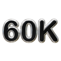 60k text effekt 3d tolkning illustration element png