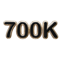 700k text effect 3d rendering illustration element png