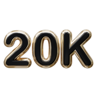 20k tekst effect 3d renderen illustratie element png