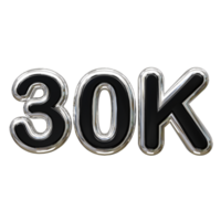 30k text effect 3d rendering illustration element png