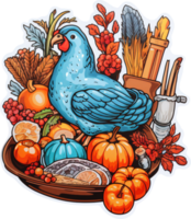 Thanksgiving Day. Traditional dishes. Sticker. AI Generative png