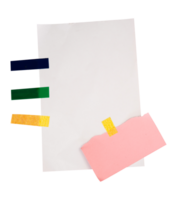 blank white paper with tape and note png