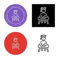 Unique Studying on Desk Vector Icon