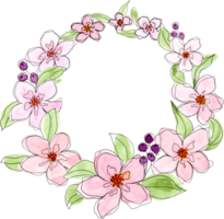 Flower Watercolor Wreaths Frame png