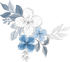 azul flor ramalhete png