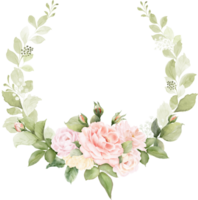 Watercolor Flower Wreath Frame png