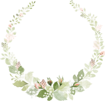 vattenfärg blomma krans ram png