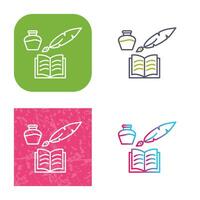 Unique Quill and Book Vector Icon